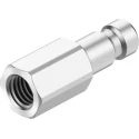 Festo Brass Pneumatic Quick Connect Coupling, M5 Female Thread, Brass Material, 12 Bar Pressure KS2-M5-I