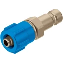 Festo Brass Pneumatic Quick Connect Coupling KS2-CK-3, Nickel Finish, 12 bar Max Operating Pressure, -10°C to 60°C, Germany