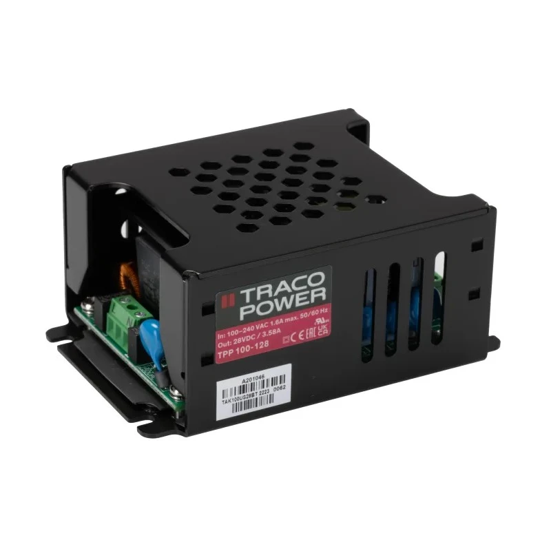TRACOPOWER TPP 100-128 Switching Power Supply 28V DC, 100W, 3.58A, Chassis Mount, Medical Approved TPP 100-128