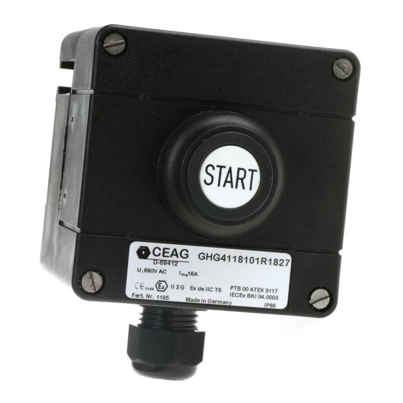 Eaton Push Button Control Station Black Thermoplastic Enclosure IP65 IP67 22mm Cutout Diameter GHG4118101R1827