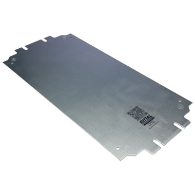 Rittal Sheet Steel Zinc Plated Enclosure Accessory, 175mm Width, 385mm Length, Mounting Plate for Kx Terminal Boxes 1564800