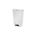 Rubbermaid Commercial Products Slim Jim Pedal Resin Waste Bin 50L White 1883557