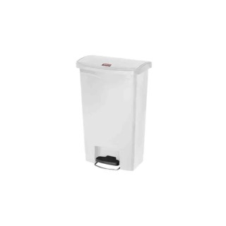 Rubbermaid Commercial Products Slim Jim Pedal Resin Waste Bin 50L White 1883557