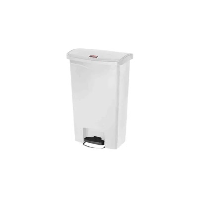 Rubbermaid Commercial Products Slim Jim Pedal Resin Waste Bin 50L White 1883557