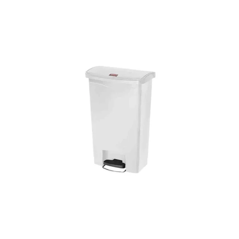 Rubbermaid Commercial Products Slim Jim Pedal Resin Waste Bin 50L White 1883557