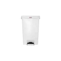 Rubbermaid Commercial Products Slim Jim Pedal Resin Waste Bin 50L White 1883557