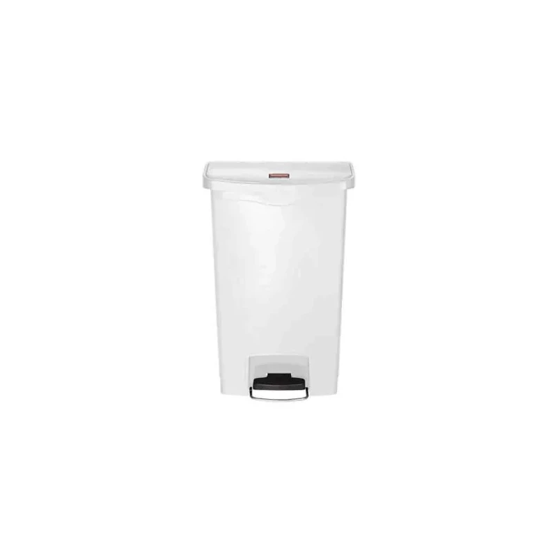 Rubbermaid Commercial Products Slim Jim Pedal Resin Waste Bin 50L White 1883557