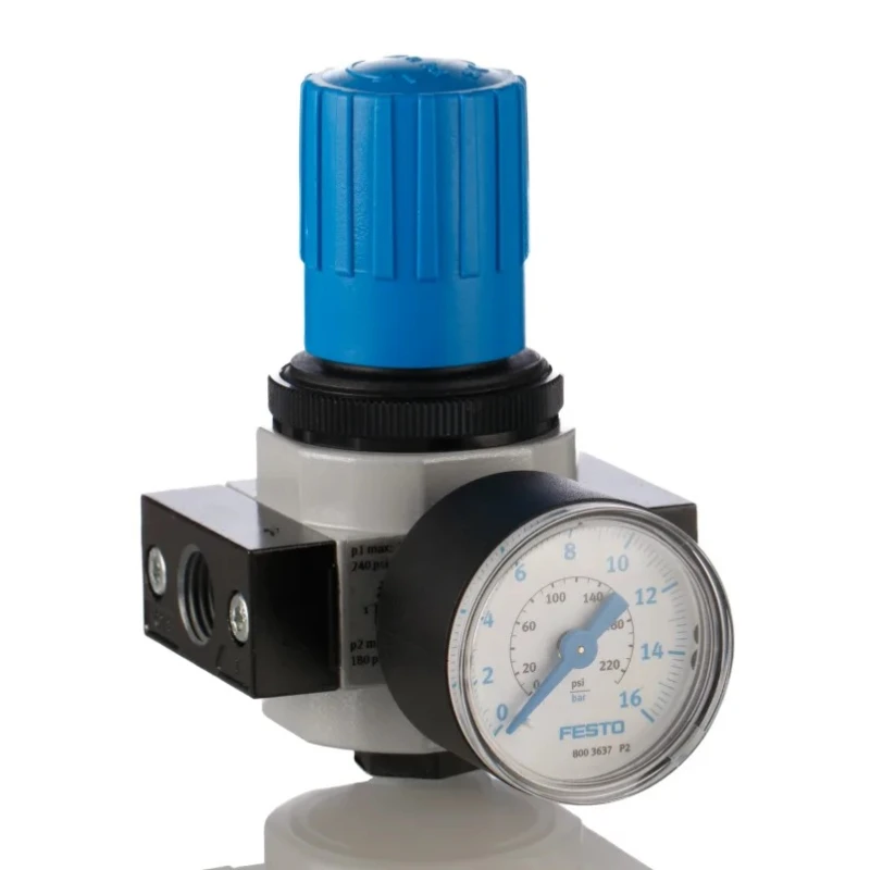 Festo D Series Pneumatic Regulator G 1/4 Inch, Maximum Pressure 16 bar, Operating Temperature -10°C to 60°C LR-1/4-D-I-MINI
