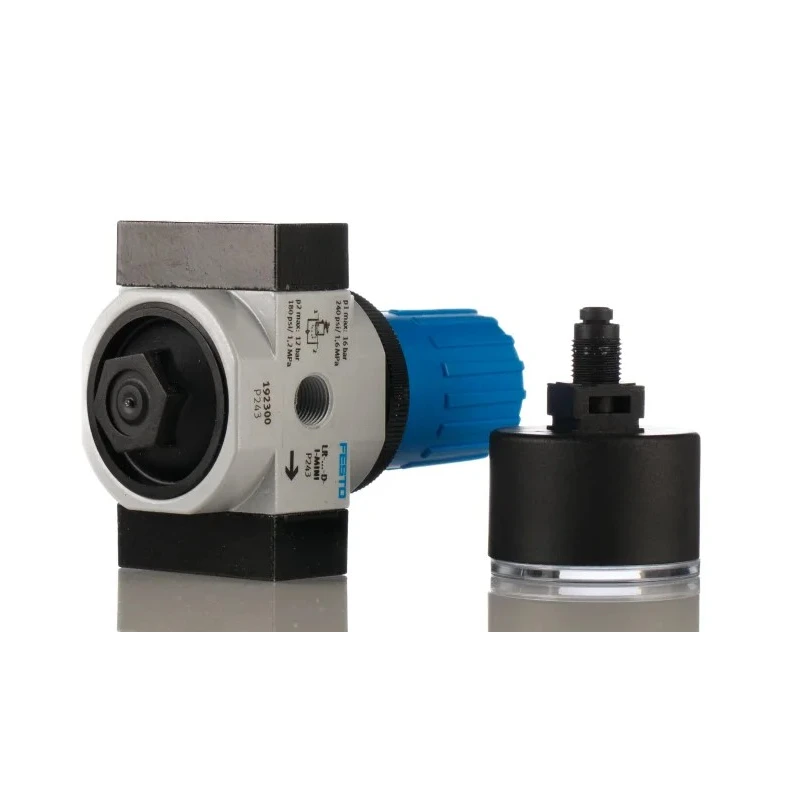 Festo D Series Pneumatic Regulator G 1/4 Inch, Maximum Pressure 16 bar, Operating Temperature -10°C to 60°C LR-1/4-D-I-MINI