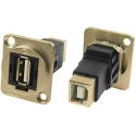 RS PRO Straight Panel Female 1 Port Type USB Type A to B Feedthrough USB Connector USB 2.0 203-5574