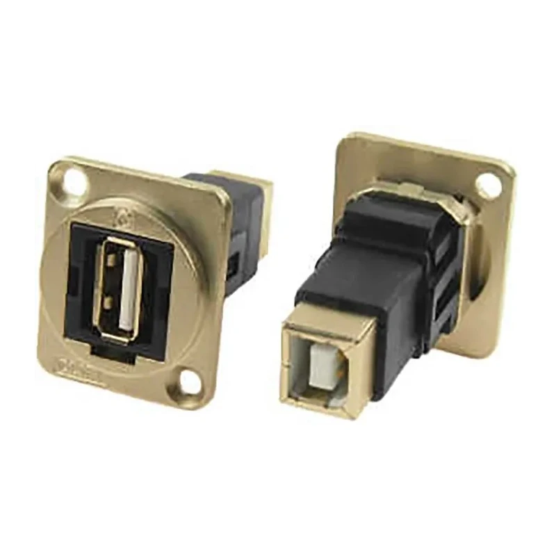 RS PRO Straight Panel Female 1 Port Type USB Type A to B Feedthrough USB Connector USB 2.0 203-5574