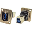 RS PRO Straight Panel Female 1 Port USB Type A to B Feedthrough USB Connector USB 3.0 203-5577
