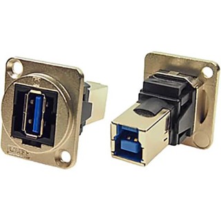 RS PRO Straight Panel Female 1 Port USB Type A to B Feedthrough USB Connector USB 3.0 203-5577