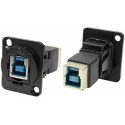 RS PRO Feedthrough USB Connector Panel Mount Female/Female 1 Port USB Type B to B 30V AC 1.8A Screw Termination USB 3.0 IP40