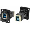 RS PRO Feedthrough USB Connector Panel Mount Female/Female 1 Port USB Type B to B 30V AC 1.8A Screw Termination USB 3.0 IP40