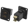 RS PRO Dual USB Type C 2 Port Straight Panel Feedthrough USB Connector IP40 30V AC 3A IP40