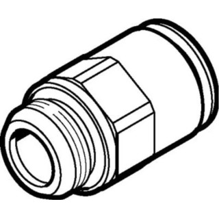 Festo Pneumatic Fitting NPQM Series Straight Threaded Adapter G 1/4 Male to Push-In 6 mm Nickel Plated NPQM-D-G14-Q6-P10