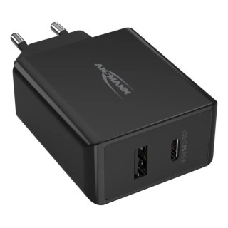 Ansmann Regulated AC/DC Adapter 65W Power 20V DC Output, 3A Current 2 Outputs EU Plug 1001-0096