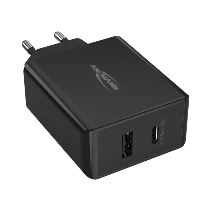 Ansmann Regulated AC/DC Adapter 65W Power 20V DC Output, 3A Current 2 Outputs EU Plug 1001-0096