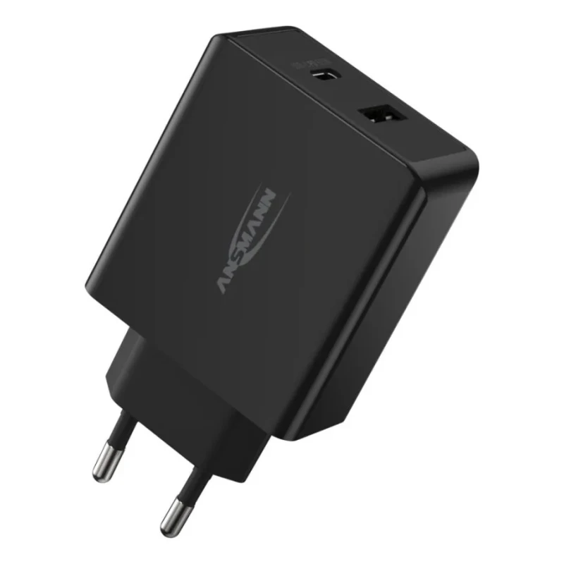 Ansmann Regulated AC/DC Adapter 65W Power 20V DC Output, 3A Current 2 Outputs EU Plug 1001-0096