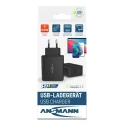 Ansmann Regulated AC/DC Adapter 65W Power 20V DC Output, 3A Current 2 Outputs EU Plug 1001-0096