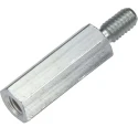 Wurth Elektronik Steel Hex Spacer Stud M4, 30 mm Length, 8 mm Stud, 7 mm Hex, Gloss Zinc Finish 971300471