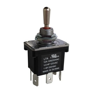 RS PRO Toggle Switch PCB Mount On-Off-On DPDT 12A Contact Current 250V AC Brass Actuator 206-6978