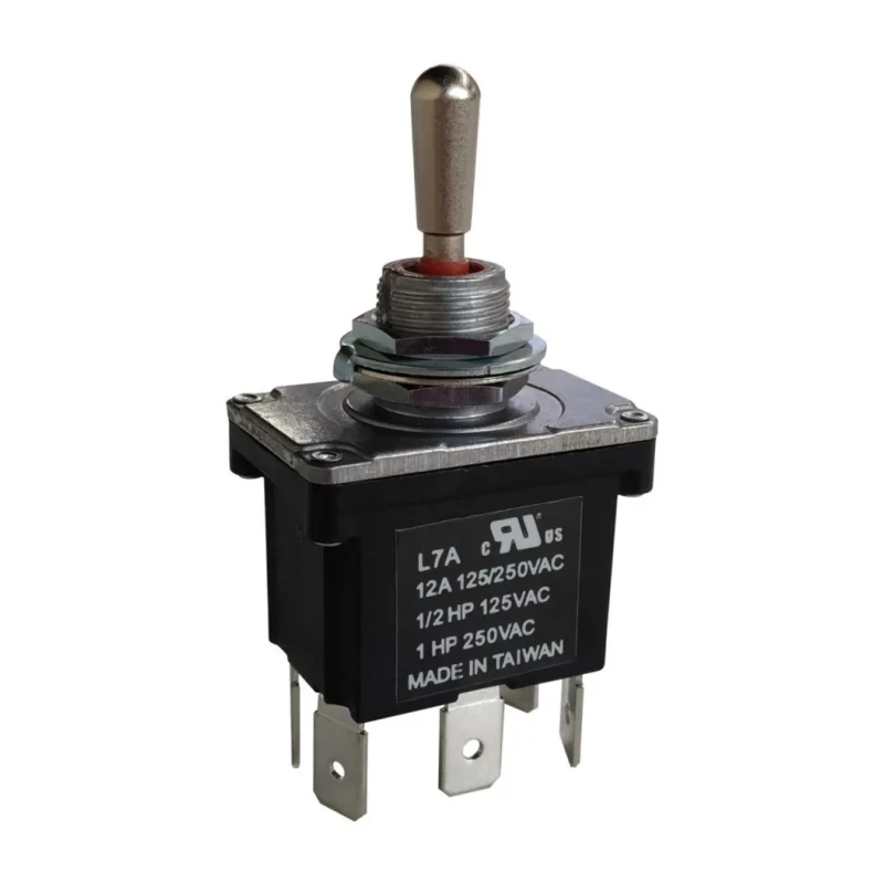 RS PRO Toggle Switch PCB Mount On-Off-On DPDT 12A Contact Current 250V AC Brass Actuator 206-6978