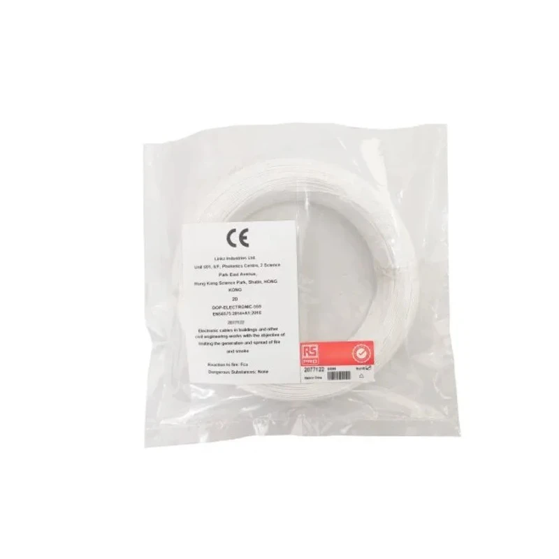 RS PRO White Hook Up Wire, 26 AWG, 1/0.40 mm Core Strands, 50 m Length, Silver Plated Copper Conductor, ETFE 207-7129