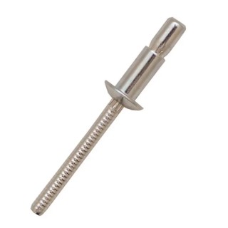 RS PRO Stainless Steel Blind Rivet Dome Head 6.4mm Diameter, 14.5mm Length, 2–9.5mm Grip 206-7785
