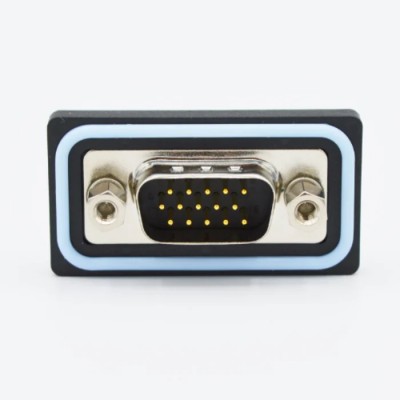 Norcomp HDF 15 Way Straight 2.29 mm Pitch PCB D-Sub Connector with 4 to 40 Screw Lock Male HDF-S15-103L011