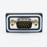 Norcomp HDF 15 Way Straight 2.29 mm Pitch PCB D-Sub Connector with 4 to 40 Screw Lock Male HDF-S15-103L011