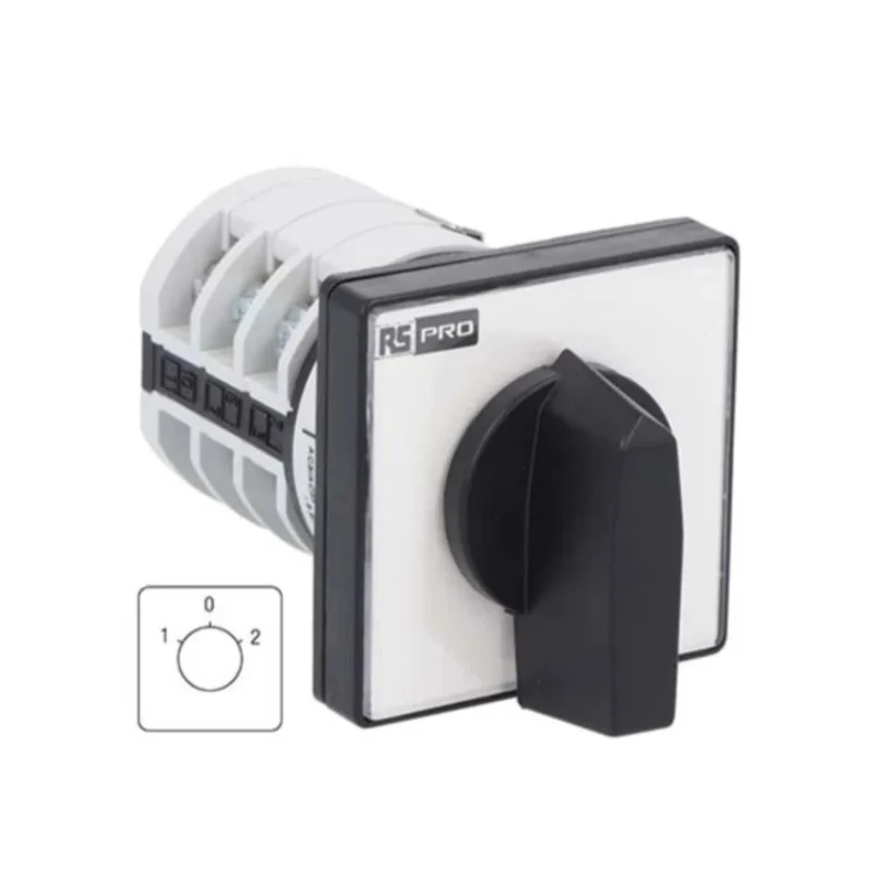 RS PRO 3 Position 60 ° Knob Actuator 20A Cam Switch 3-Phase Panel Mount 690V 5000000 Operations 208-3911