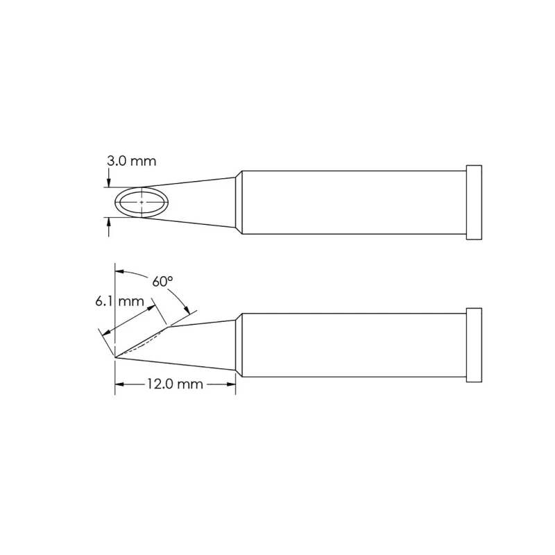 Metcal 6.1 mm Hoof 12 mm Soldering Iron Tip GT6-HF6030V