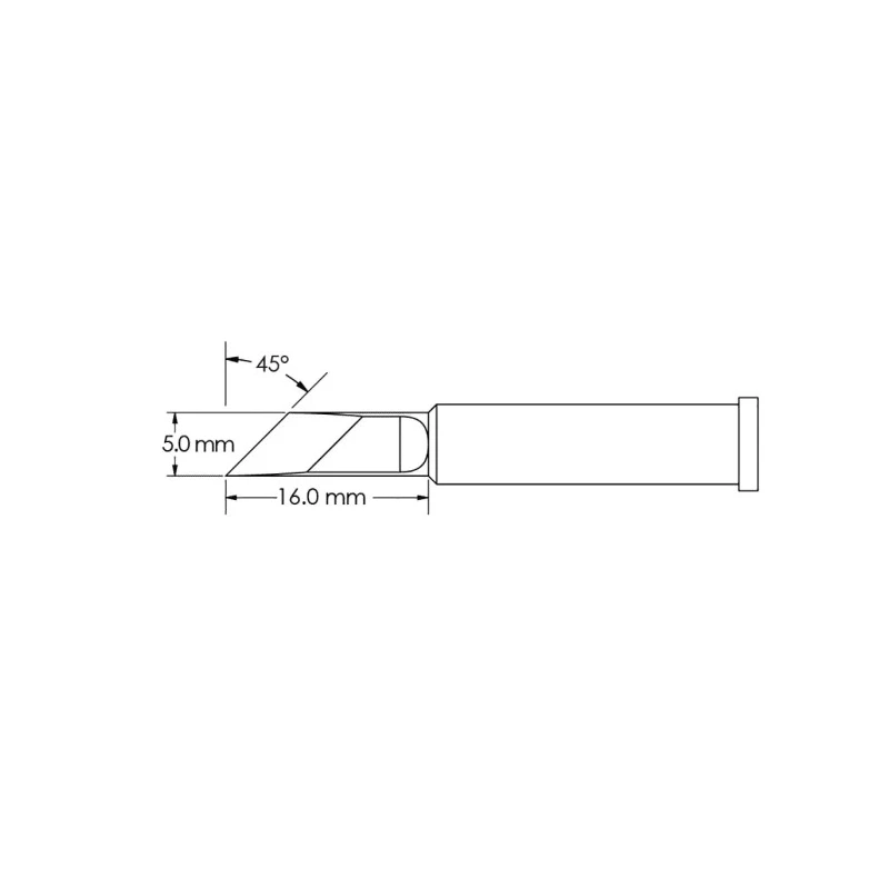 Metcal 16 mm Knife Shaped Soldering Iron Tip 45° Angle GT6-KN0050S