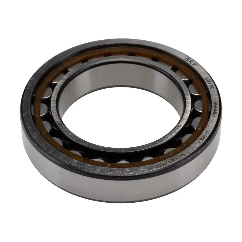 SKF Single Row Shielded Cylindrical Roller Bearing 55 mm ID 90 mm OD 18 mm Width, Non-Metallic Cage, 8500 rpm NU 1011 ECP