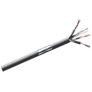 RS PRO Cat6a Shielded Ethernet Cable, 100 m, Grey PVC Jacket, 300V, U/FTP Shielded Cat6a Cable