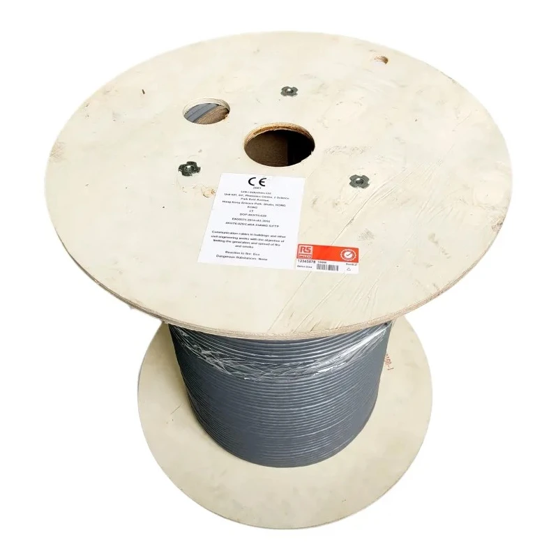 RS PRO Cat6a Shielded Ethernet Cable, 100 m, Grey PVC Jacket, 300V, U/FTP Shielded Cat6a Cable
