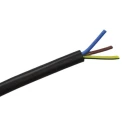 RS PRO 3 Core Power Cable Black 0.75mm² 450V 200°C Silicone Rubber 25 m 210-1250