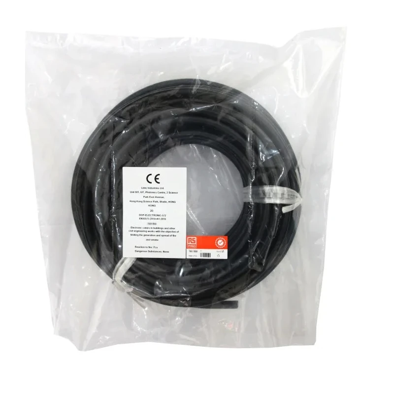 RS PRO 3 Core Power Cable Black 0.75mm² 450V 200°C Silicone Rubber 25 m 210-1250