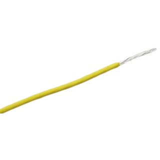RS PRO Yellow Hook Up Wire, 462x0.08 mm Core Strands, 5 m Length, Silicone Rubber Jacket, 500 V, 200°C Maximum 210-1257