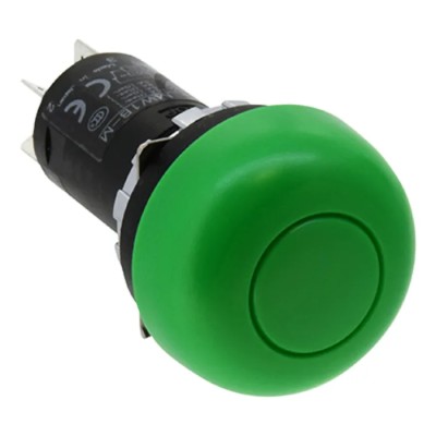 Idec MW Series Momentary Push Button Switch, Panel Mount, DPDT, IP66, 22 mm Cutout, 110 V AC MW1B-M32G