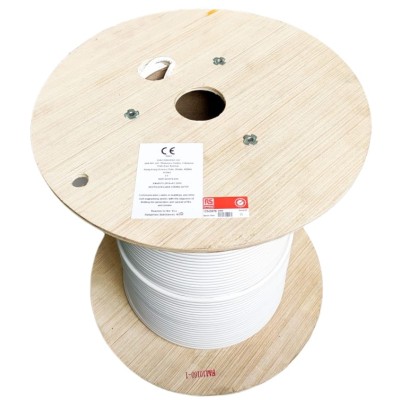 RS PRO Cat6a Ethernet Cable Solid Solid, 500 m, White, Shielded Low Smoke Zero Halogen Cat6a
