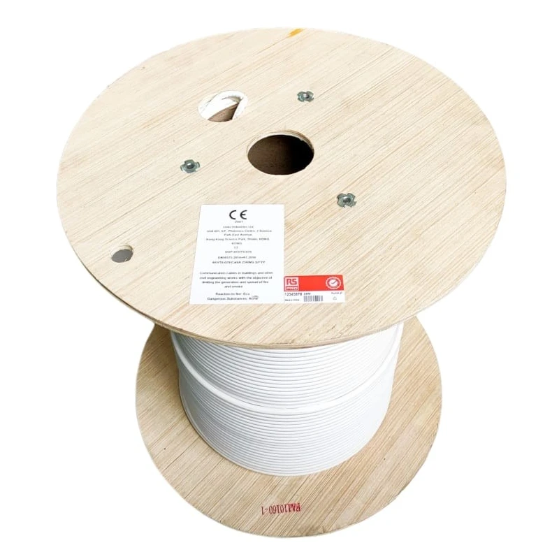 RS PRO Cat6a Ethernet Cable Solid Solid, 500 m, White, Shielded Low Smoke Zero Halogen Cat6a