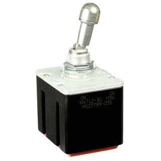 Honeywell Toggle Switch, Bushing Mount, On-On 4PDT, Wire Terminal, 28V DC, 125V AC 104TL2-3D