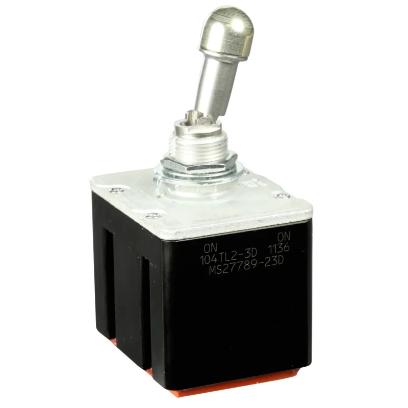 Honeywell Toggle Switch, Bushing Mount, On-On 4PDT, Wire Terminal, 28V DC, 125V AC 104TL2-3D