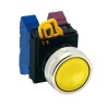 Idec Yellow Momentary Round Push Button Head 22 mm Cutout, Plastic Material, IP65 YW4B