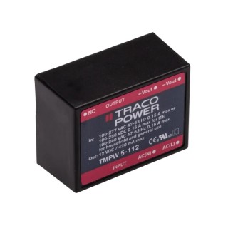 TRACOPOWER TMPW 5-112 Switching Power Supply 12V DC 5W 90-305V AC PCB Mount TMPW 5-112