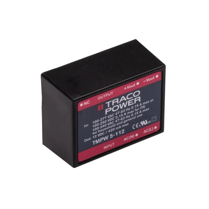TRACOPOWER TMPW 5-112 Switching Power Supply 12V DC 5W 90-305V AC PCB Mount TMPW 5-112