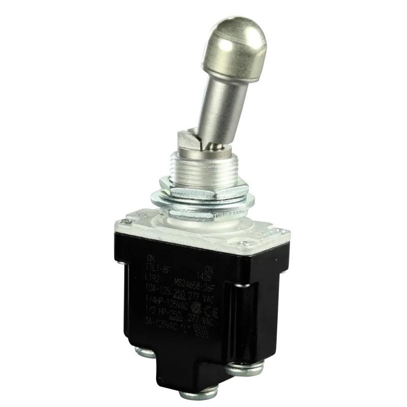 Honeywell Technologies Toggle Switch, Bushing Mount, Latching, SPDT, Screw Terminal, 28 V dc, 125 V ac 1TL1-8F